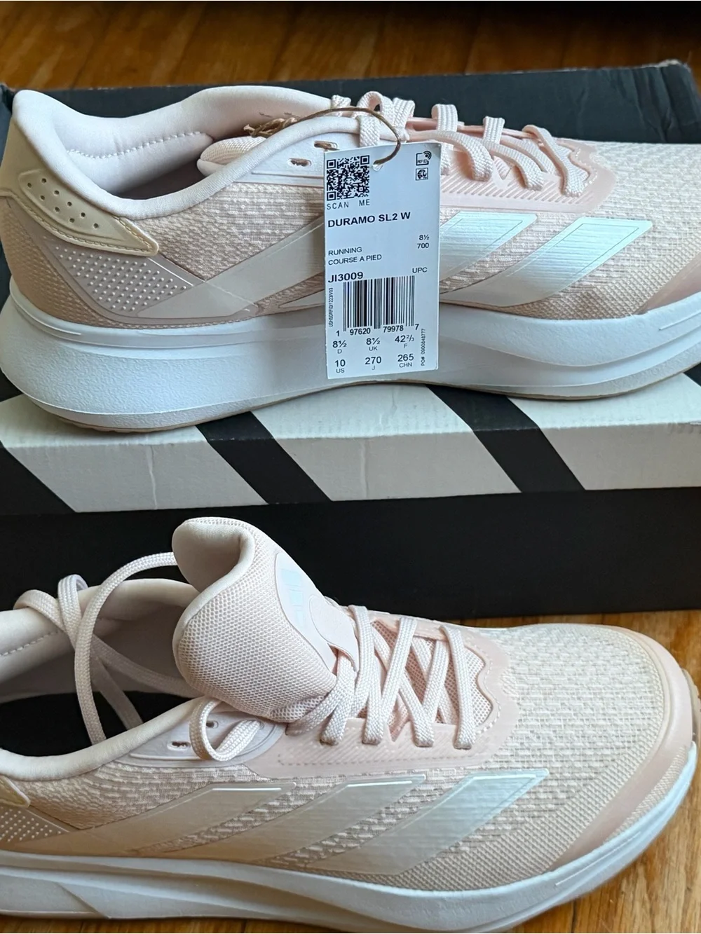 adidas Duramo SL2 W Pale Pink & White Women's Running Shoes 10